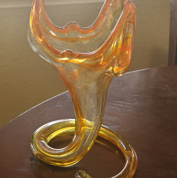 Sooner Hand Stretched Blown Glass Sculpture - Picture 3 of 5